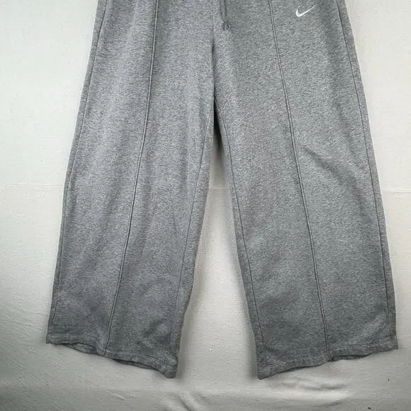 Nike Sportswear Knit Palazzo Women’s Large Wide Leg Sweatpants Grey Heather - Picture 4 of 9
